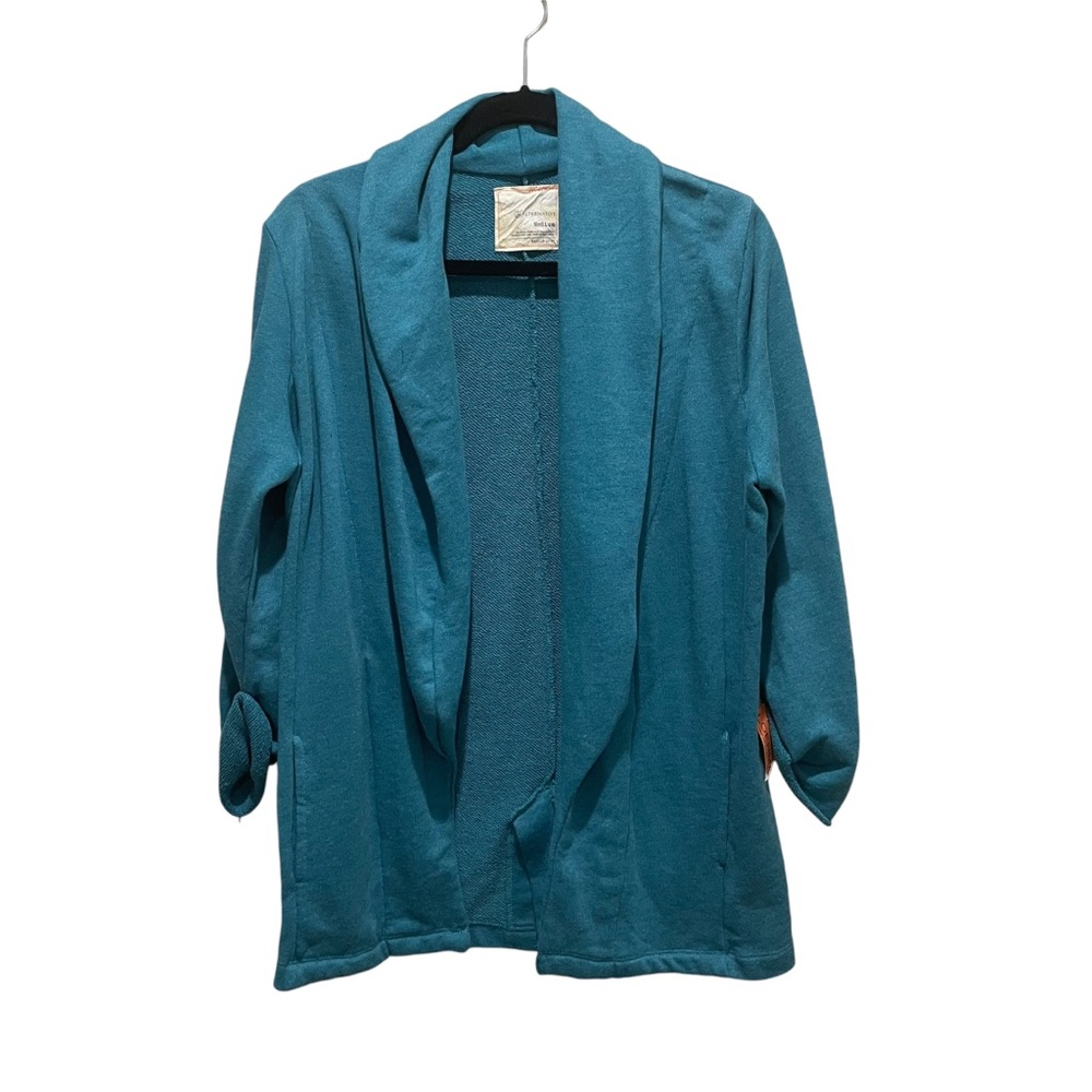 Alternative Open Cardigan Sweater Teal Blue Size Medium